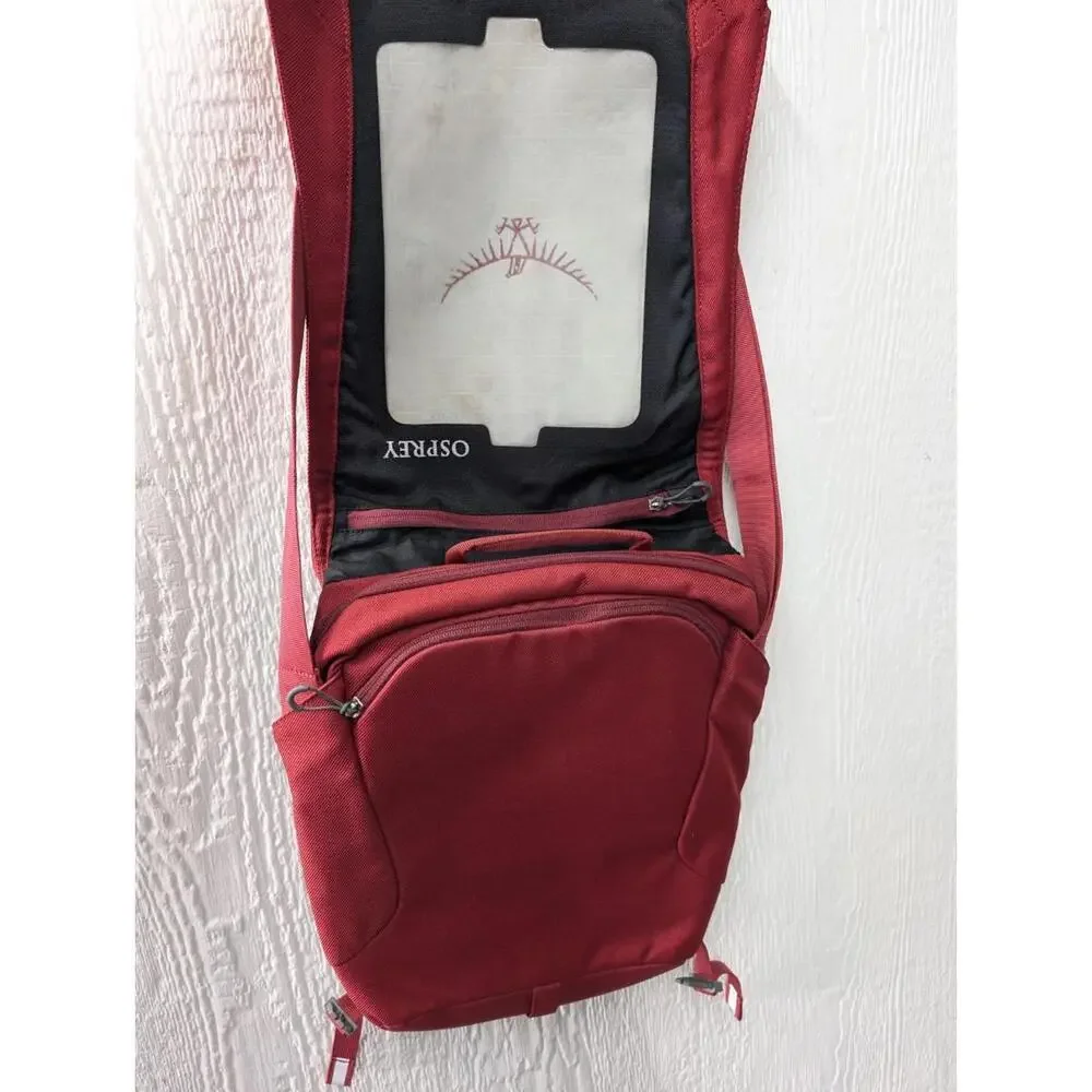 Osprey Nano Port Shoulder Bag Red Messenger Laptop Hiking Commuter